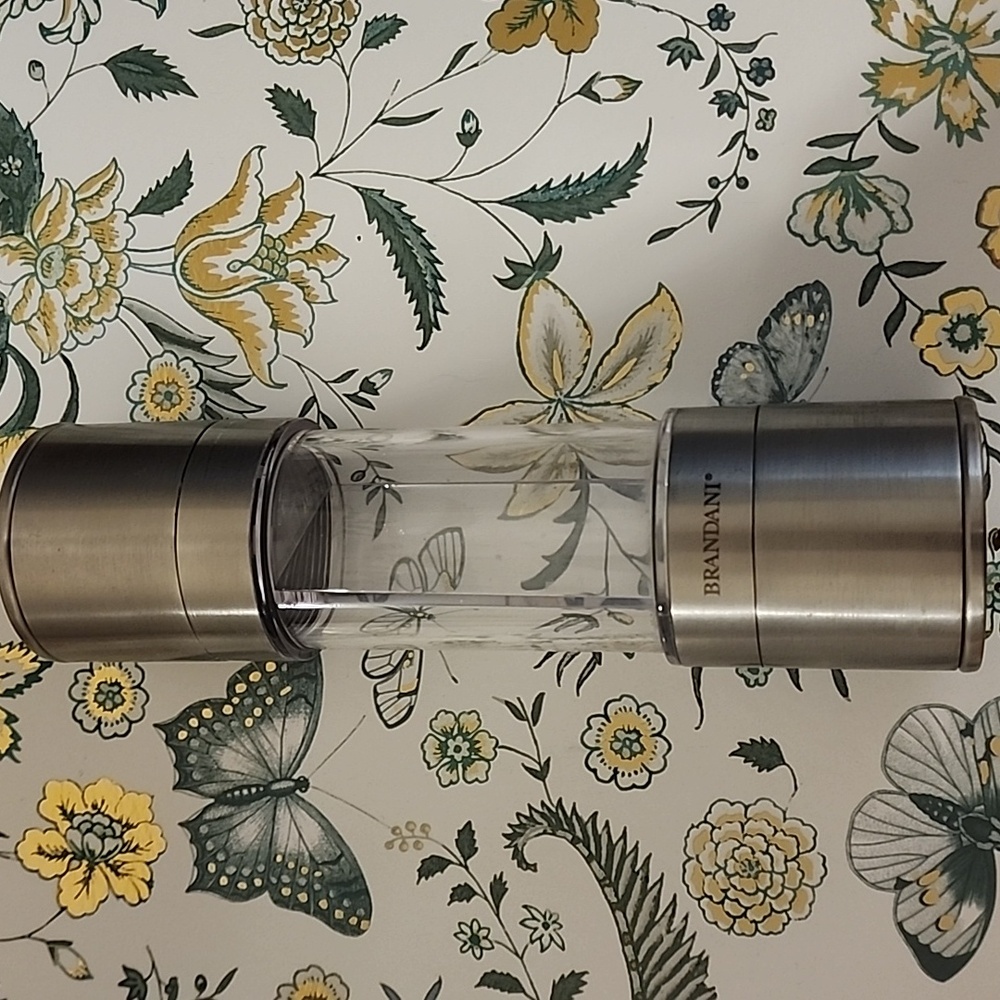 BRANDANI Salt&Pepper Stainless Steel&Acrylic Dual Mill Spice Grinder Adjustable